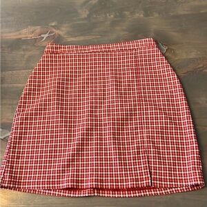 Red Checkered Women's Skirt